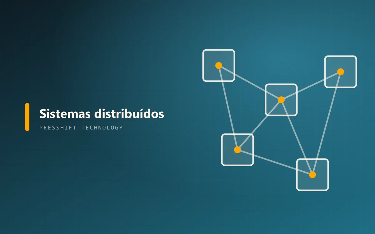 Ilustração de sistemas ligados entre si numa malha