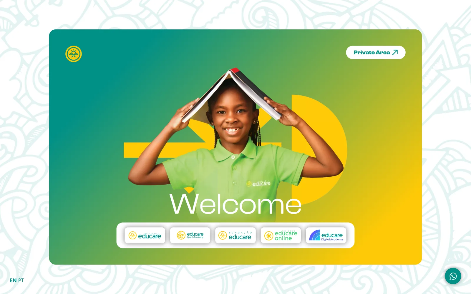 Grupo Educare landing page with the private area entry point